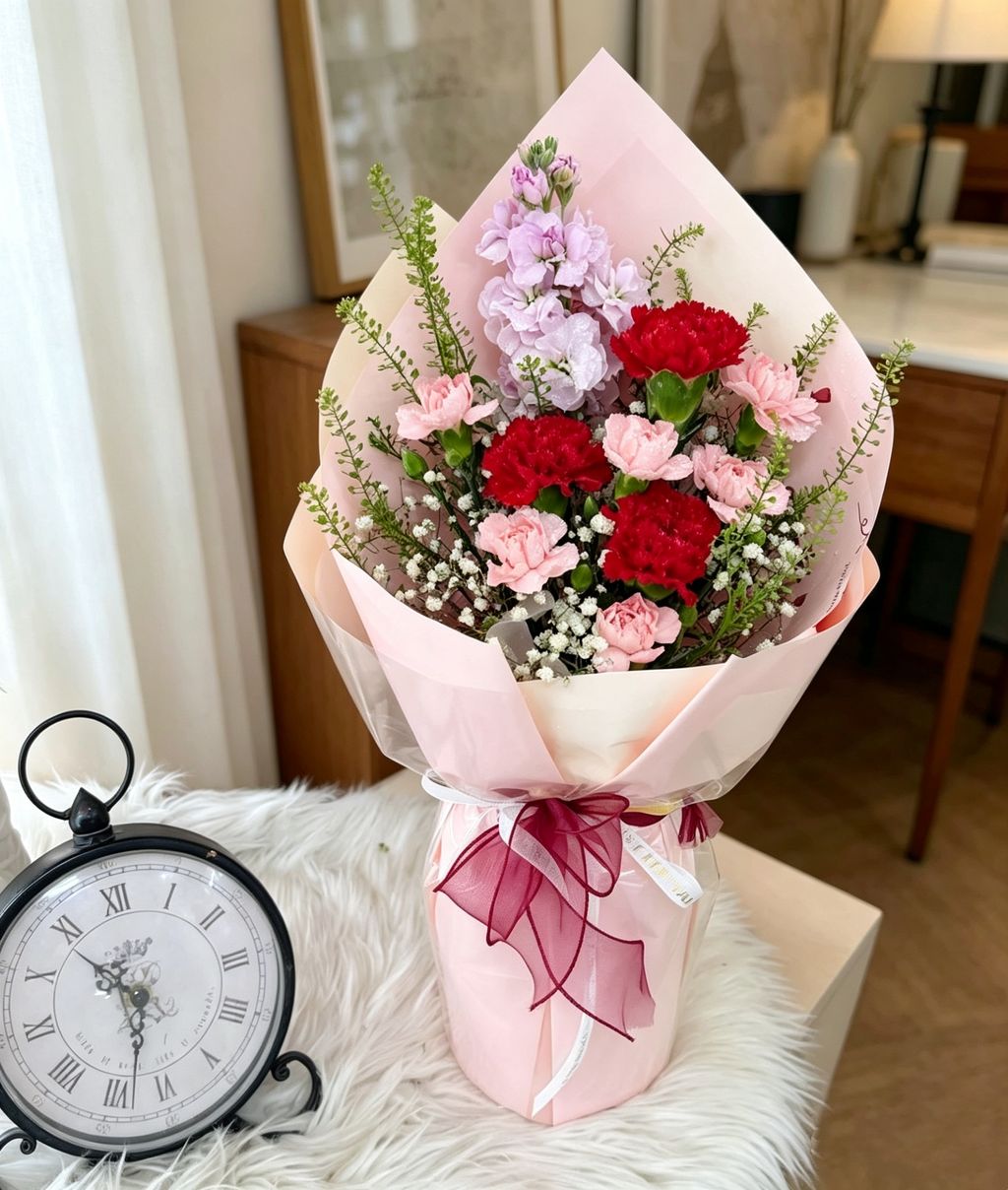 Red & Pink Carnation Bouquet