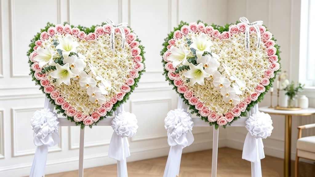 Heart Shaped Condolences Flower Stand