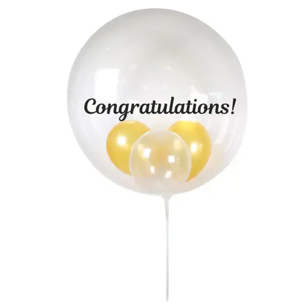 Congratulations Bubble Balloon (No Helium)
