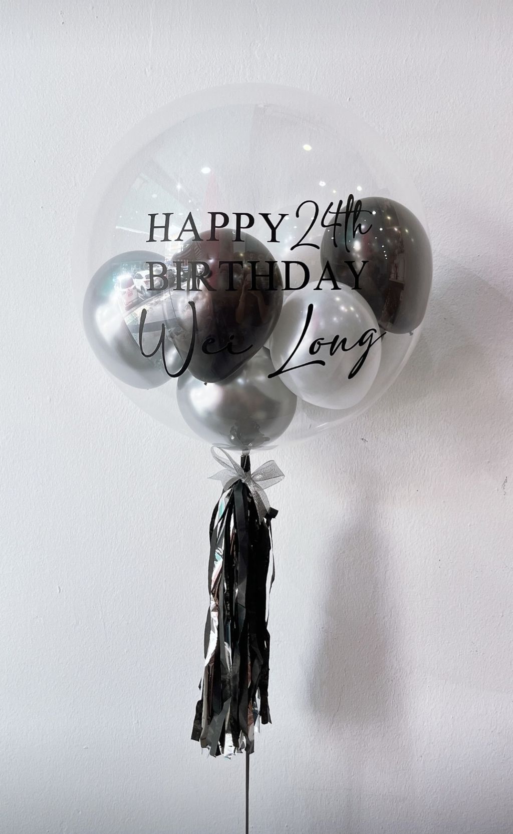 Black Silver Helium Balloon
