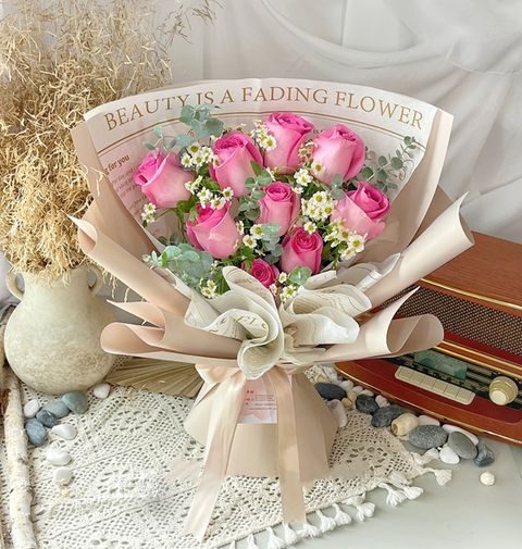 Pink Roses Bouquet 12