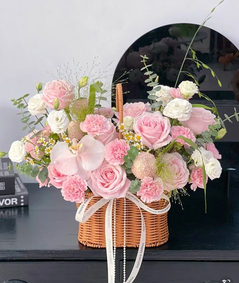 Pink Flower Basket