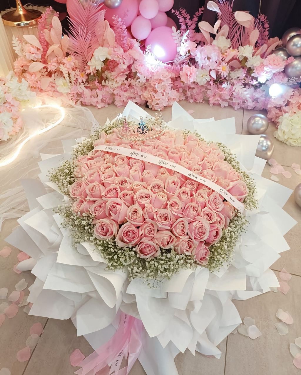 Forever Love 99 Pink Rose Bouquet