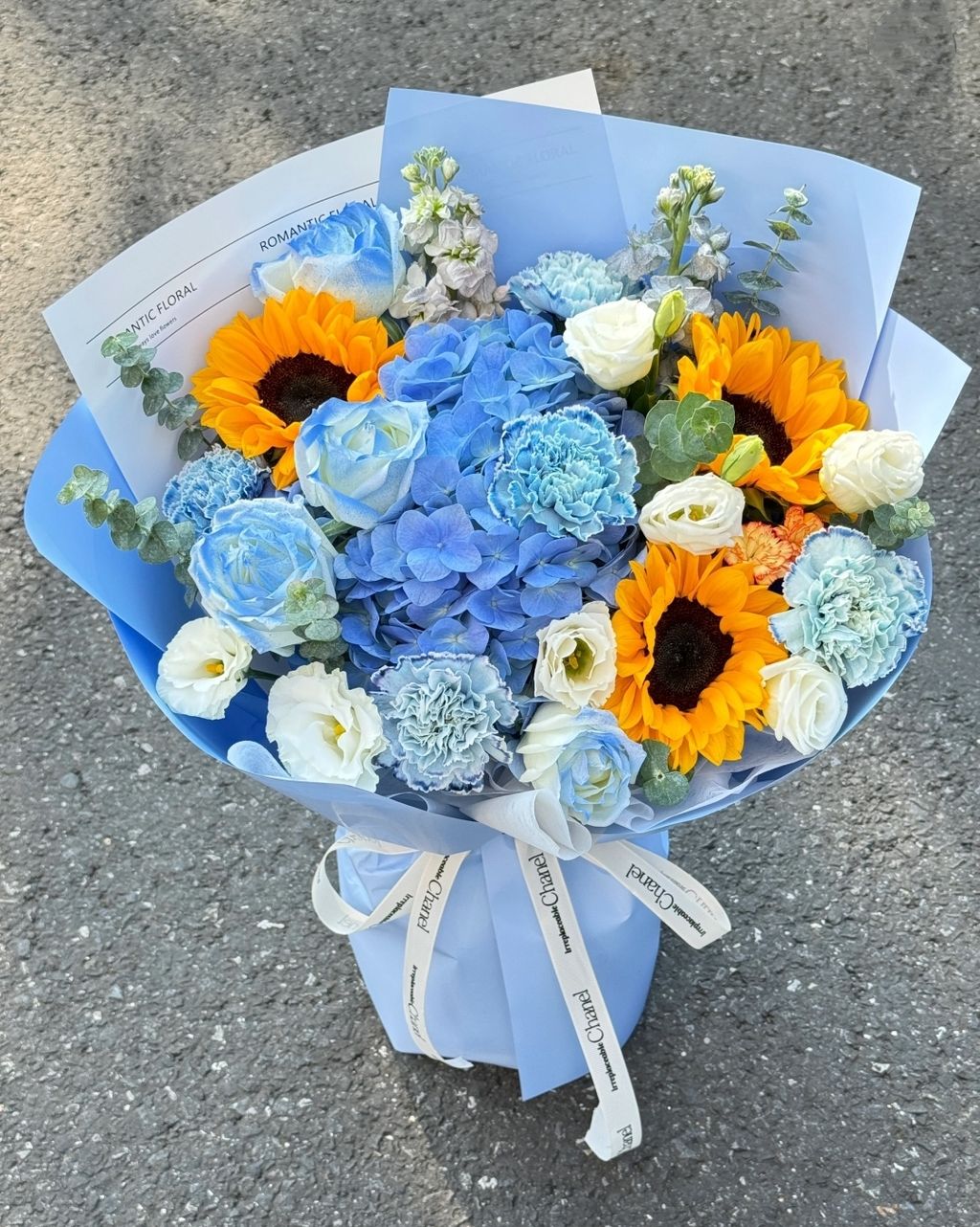 Ethereal Blue Posy Blue Hydrangea Hand Bouquet