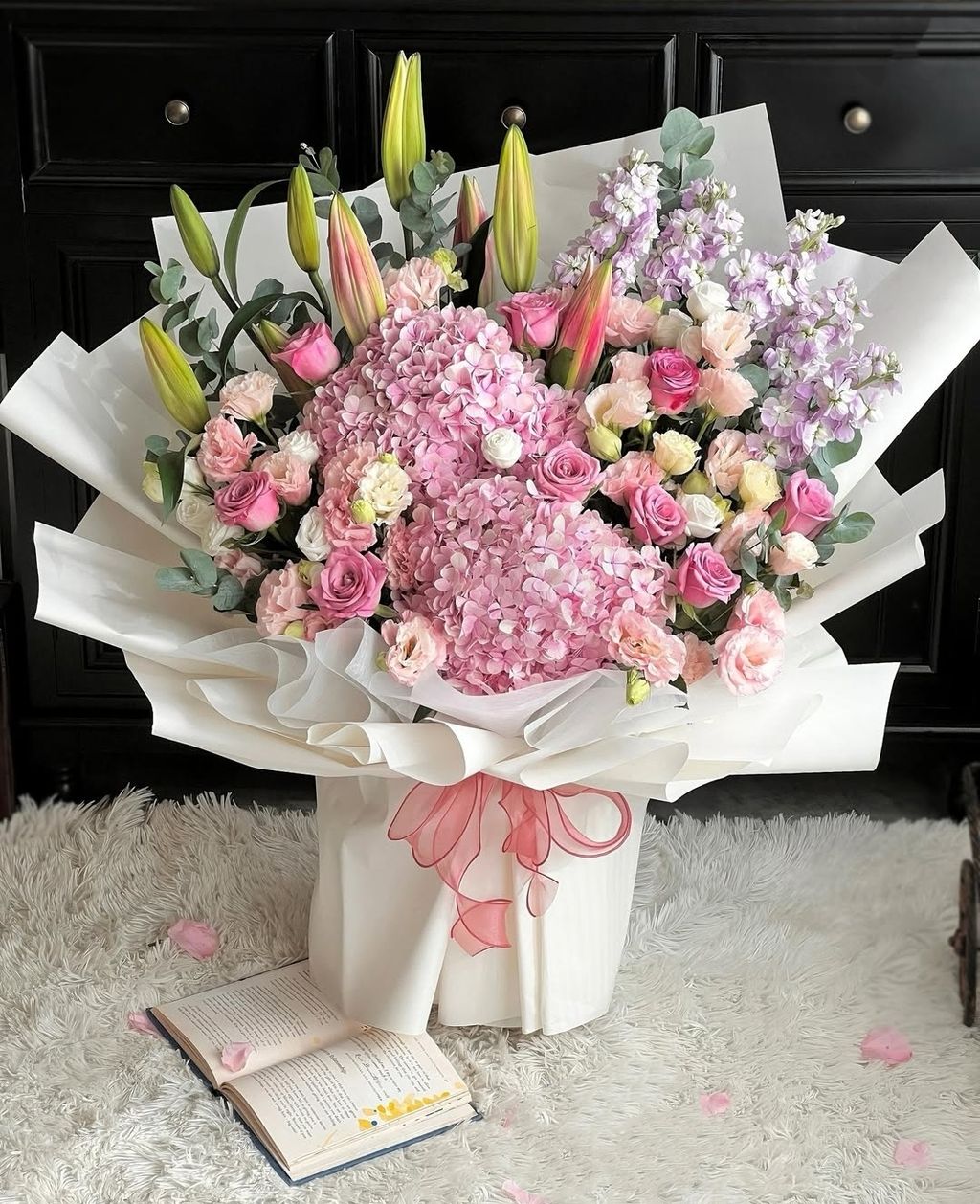 Bloom Pink Hydrangea Hand Bouquet