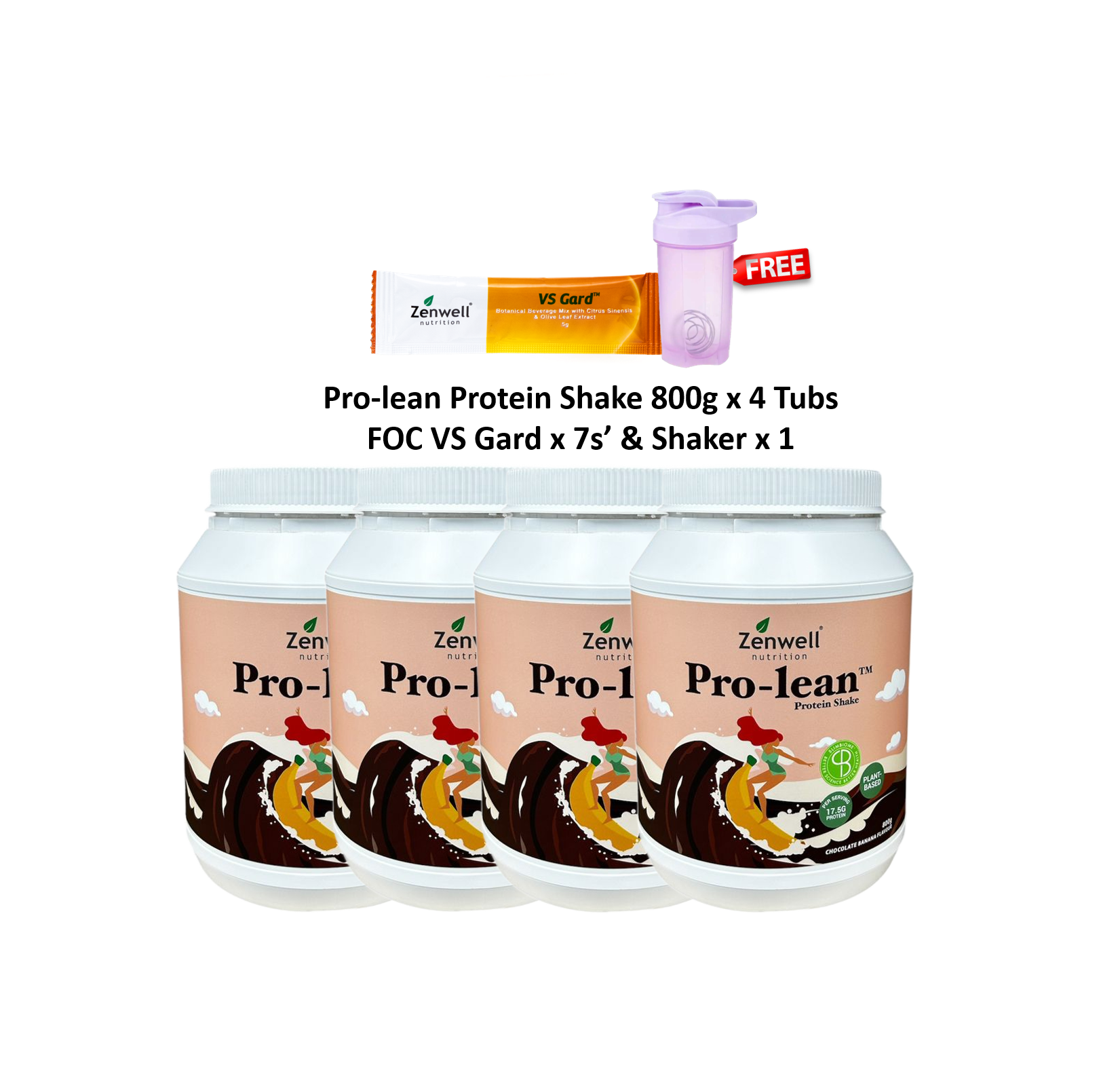 prolean shake 4 tubs foc vs gard 7s' & shaker