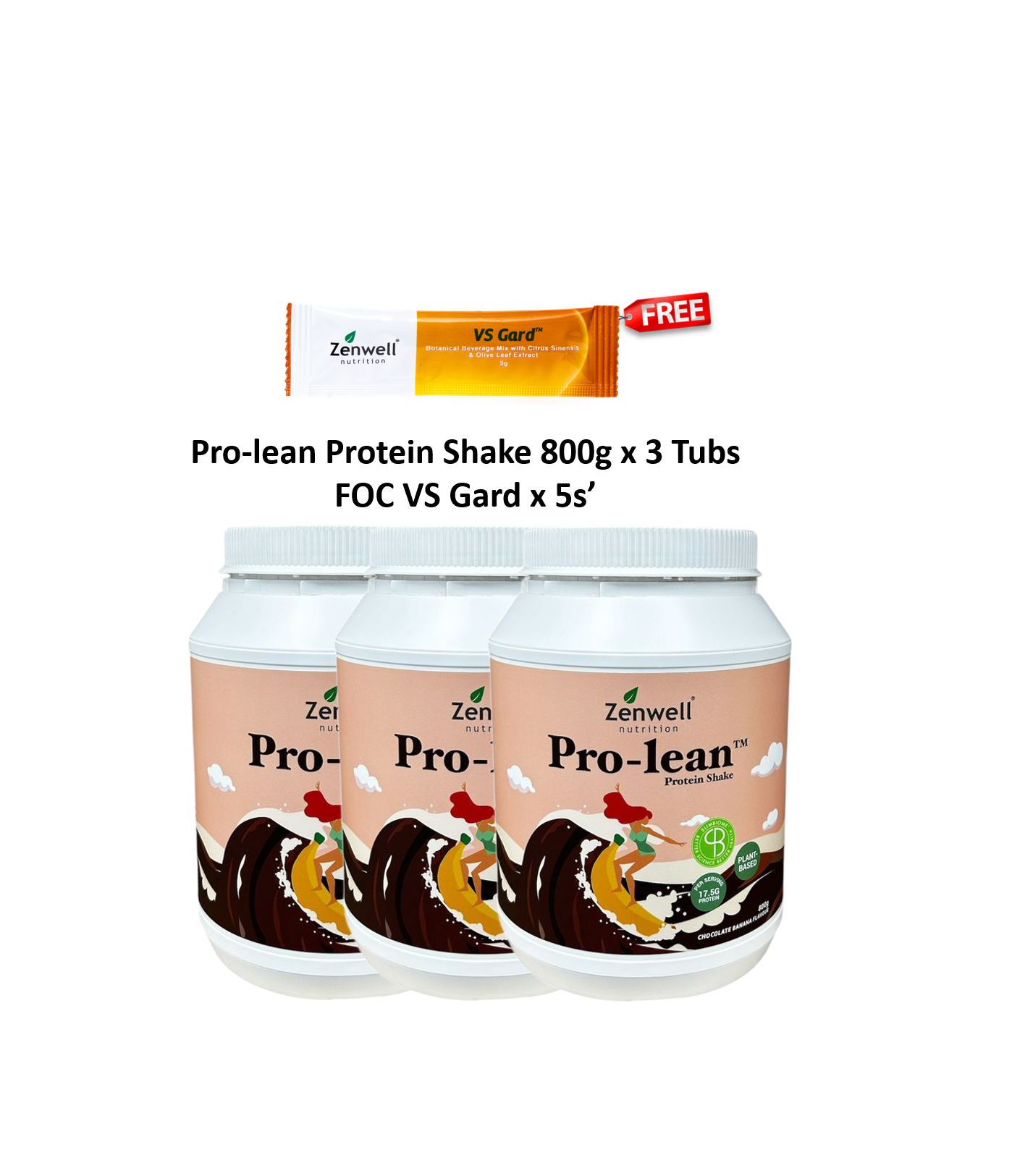 prolean 800g 3 tubs foc vs gard 5s'