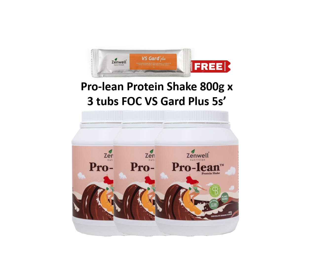 prolean 800g 3 tubs foc vs gard 5s'