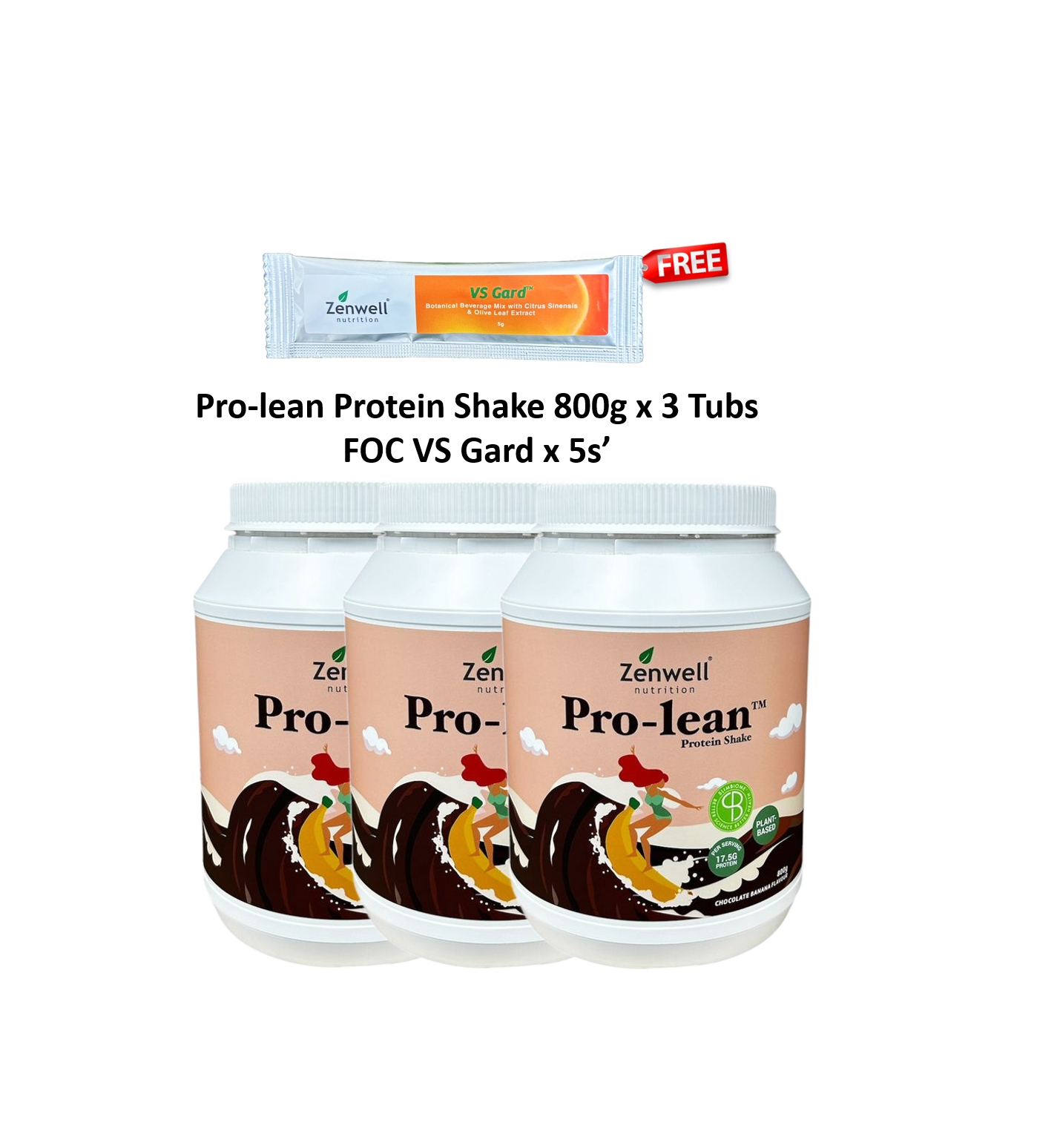 prolean 800g 3 tubs foc vs gard 5s'