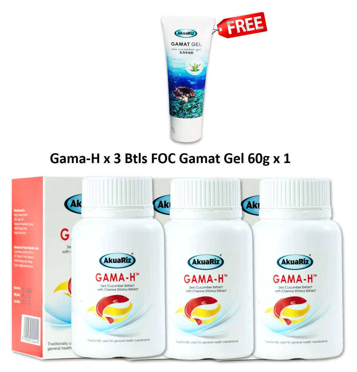 gama h 3 btls foc gamat gel