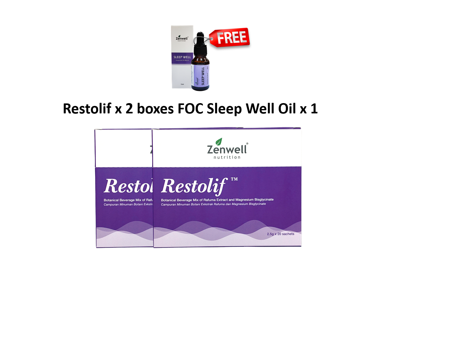 restolif 2 boxes foc sleep well oil