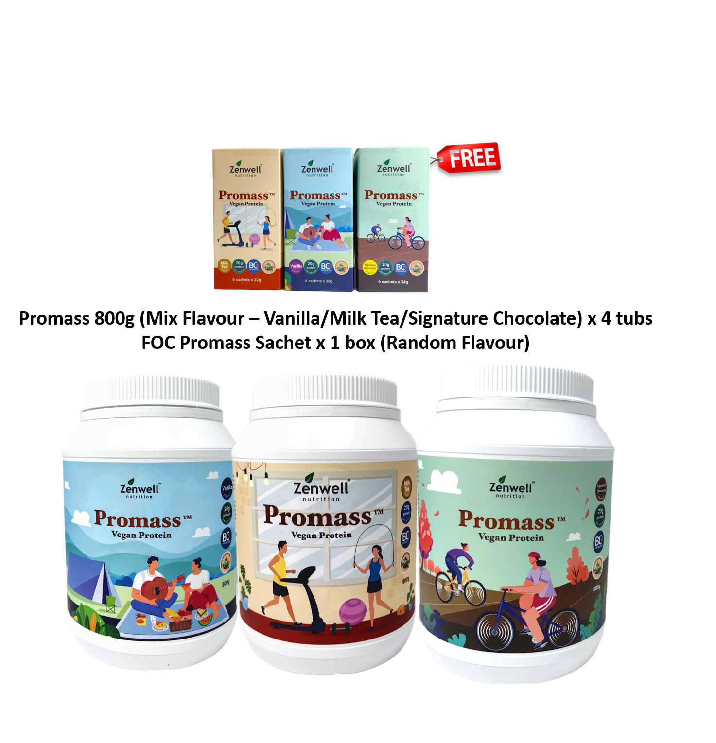 promass 800g 4 tubs foc 1 box