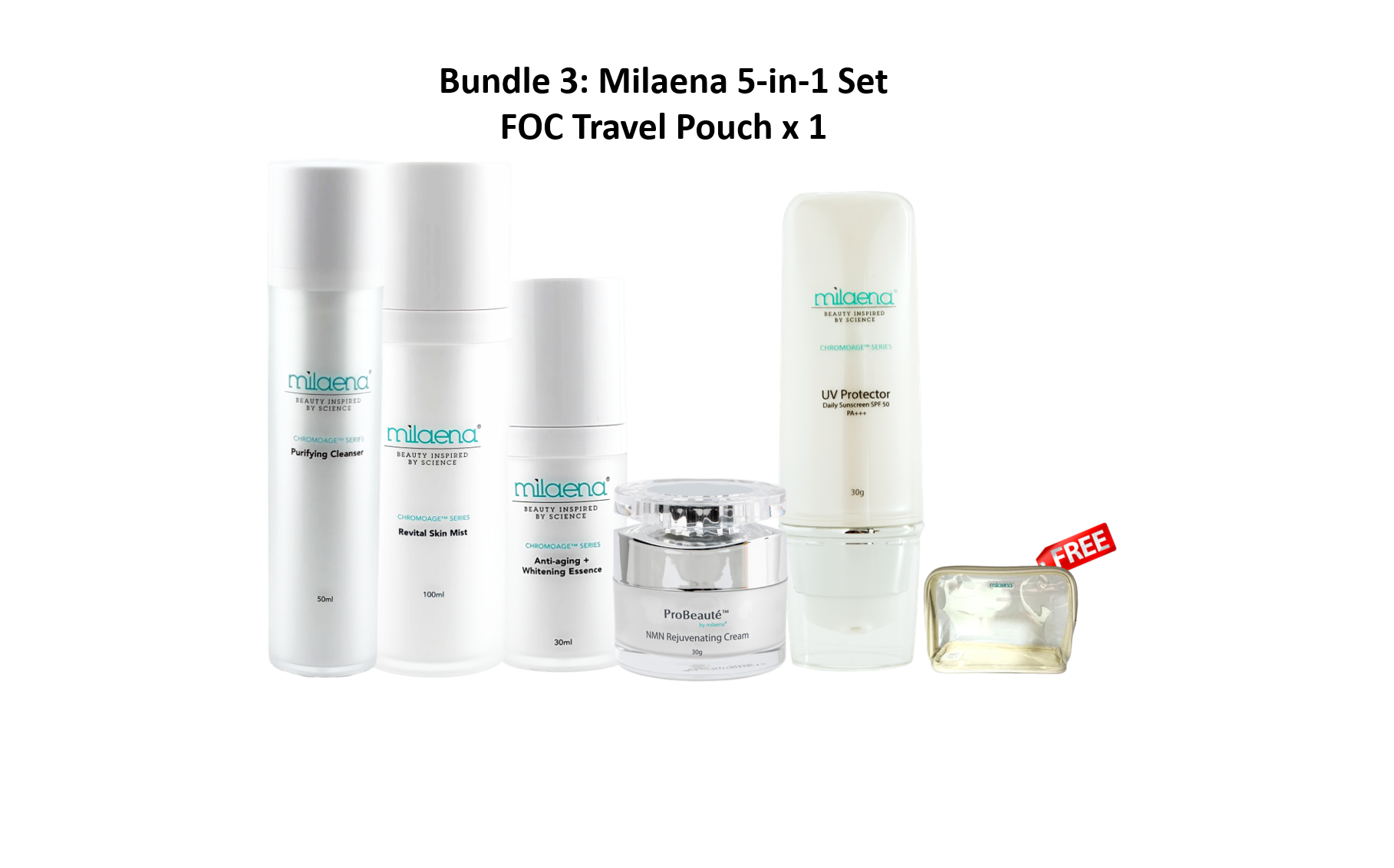 milaena new bundle 3 5-IN-1 foc travel pouch