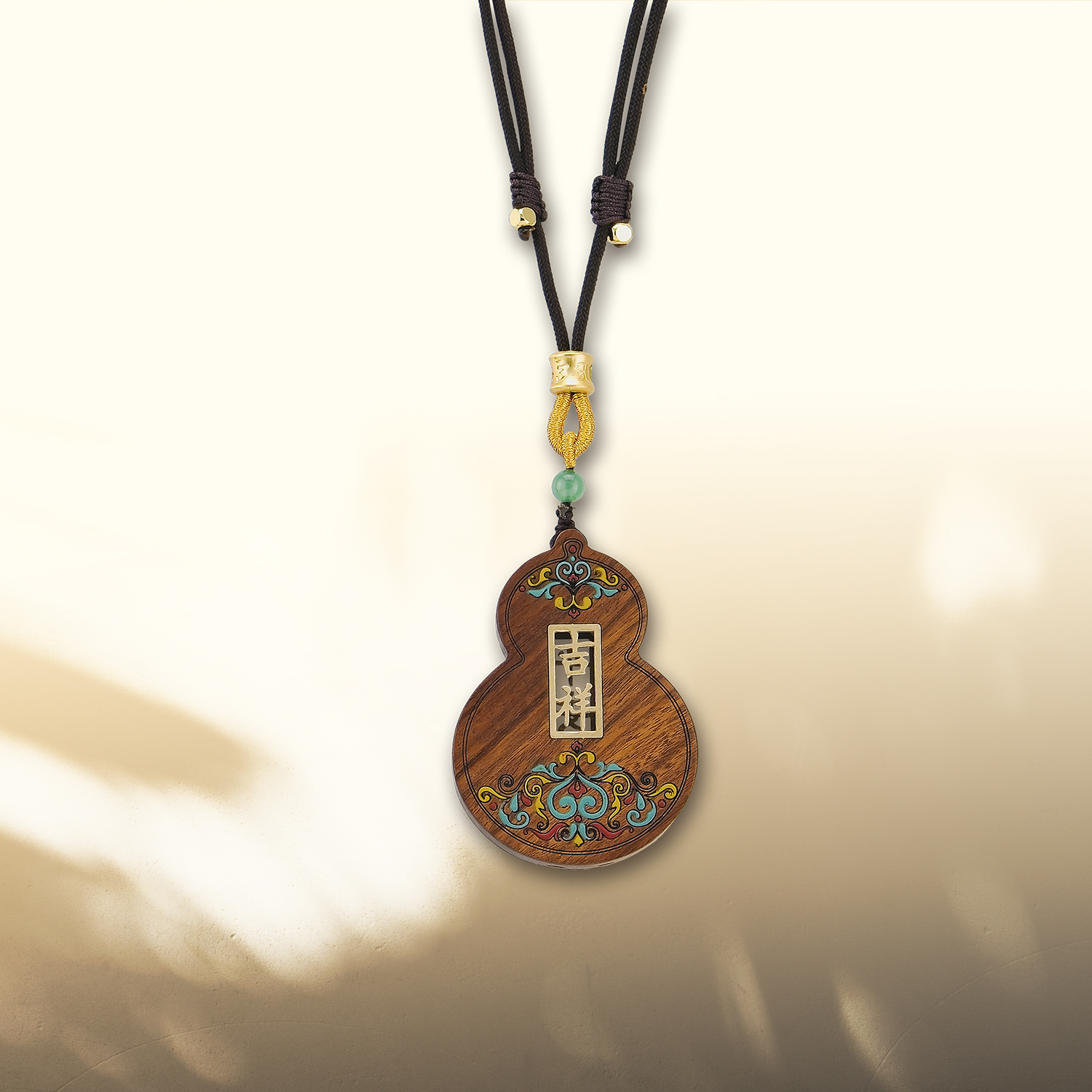 原木手繪彩釉掛飾_花梨木款