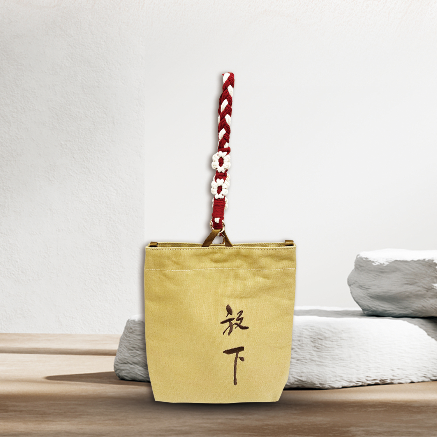 刺繡墨寶提袋_駝色