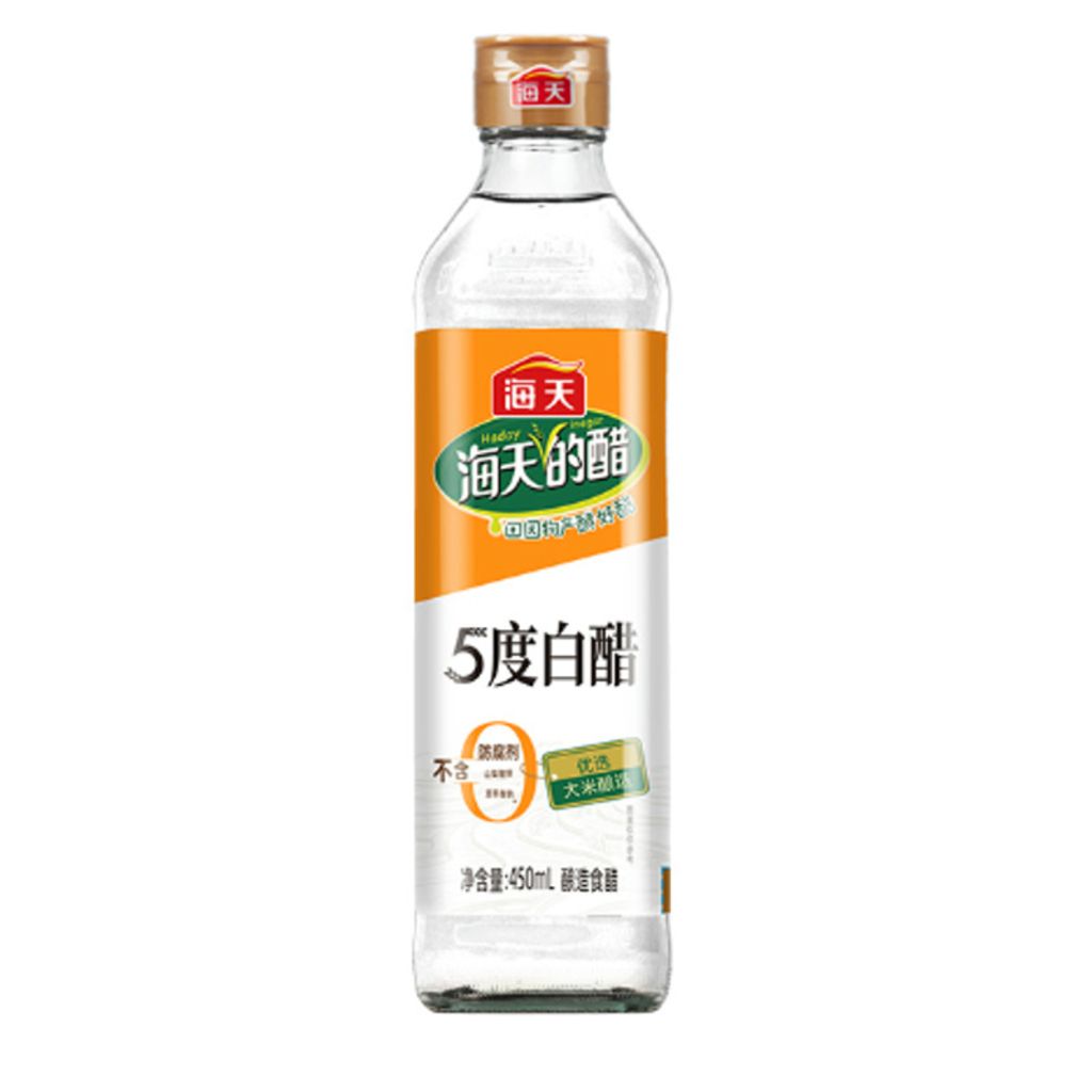 【海天】5度白醋450ml12瓶（整箱）