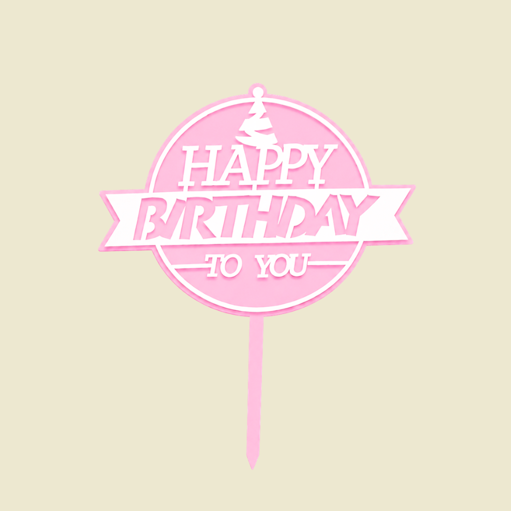 Birthday Cake Topper - pink