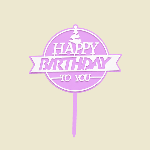 Birthday Cake Topper - purple