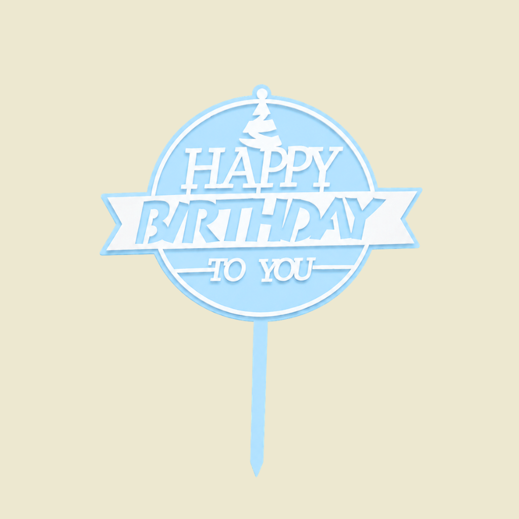 Birthday Cake Topper - Blue