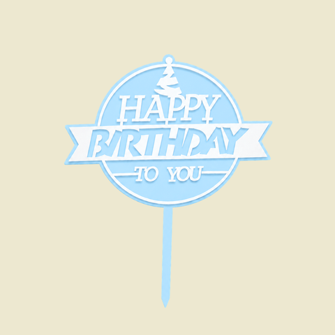 Birthday Cake Topper - Blue