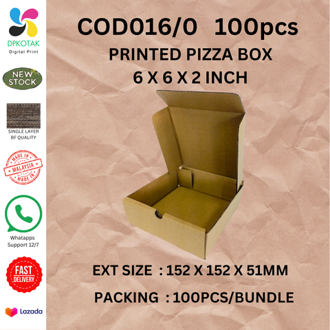 COD016.0PCS100-6X6X2 PIZZABOX 1