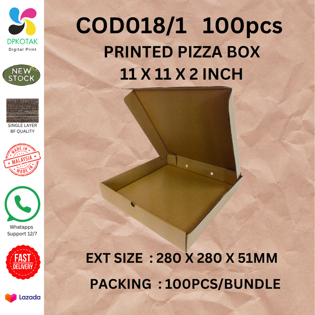 COD018.1PCS100-11X11X2 PIZZABOX 1