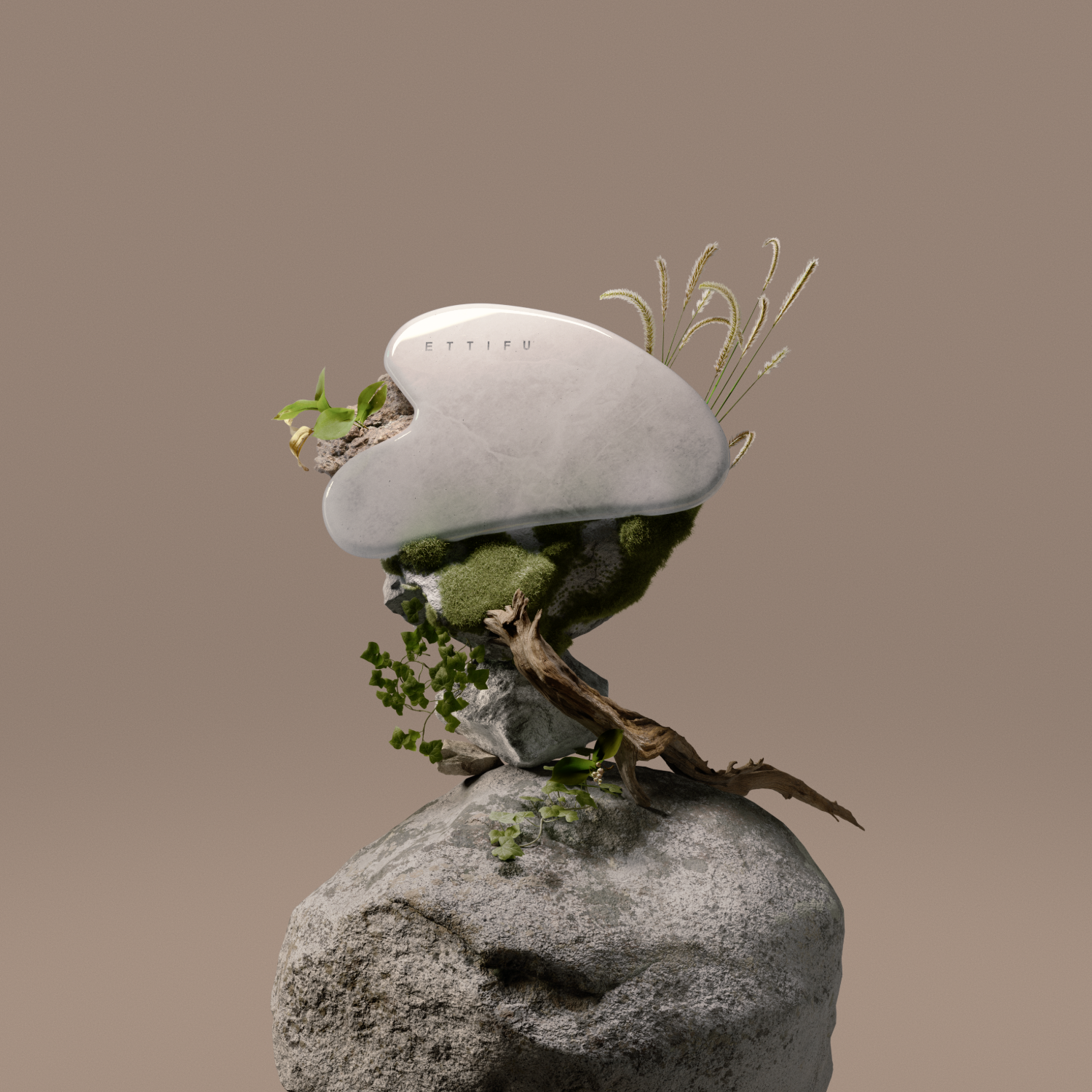 心型白玉刮痧板