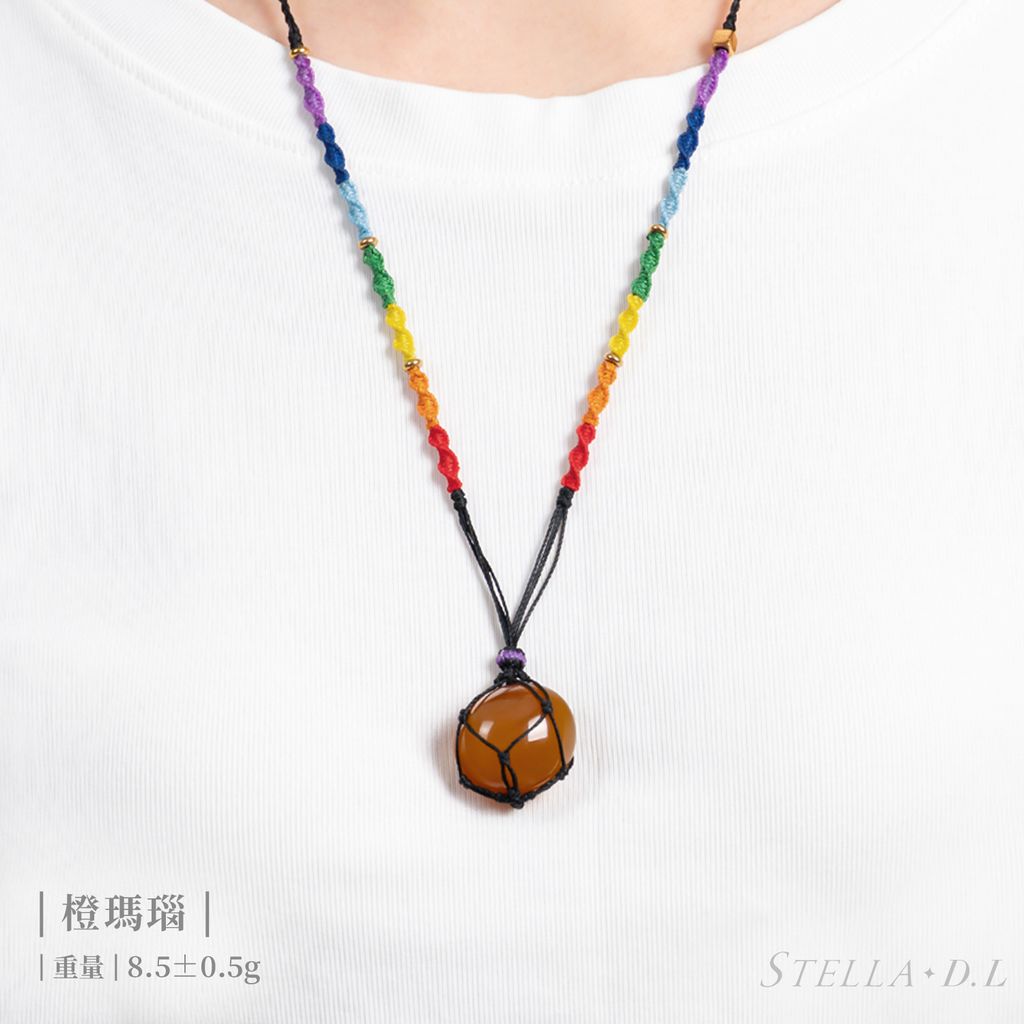 D25008-脈輪DNA蠟線項鏈_產品照-橙瑪瑙