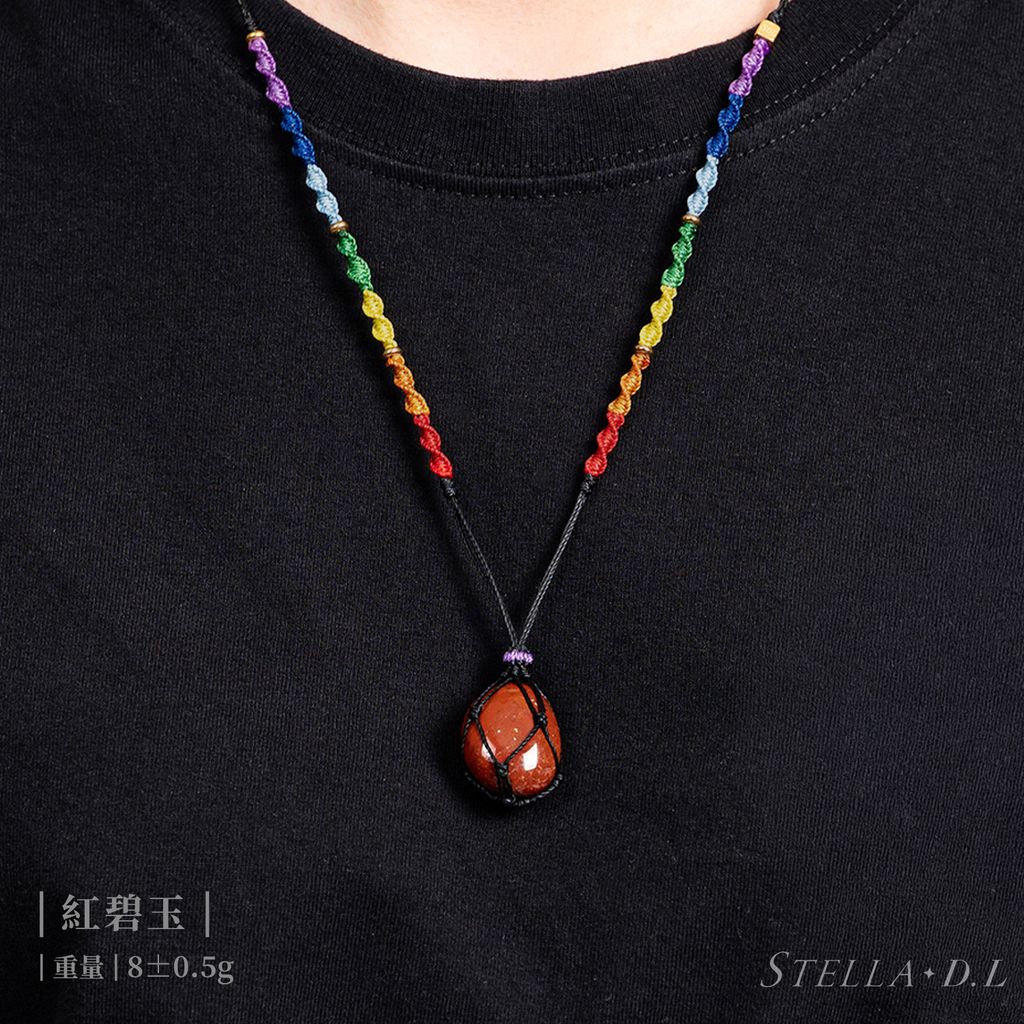 D25008-脈輪DNA蠟線項鏈_產品照-紅碧玉