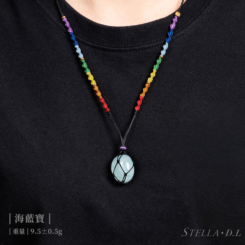 D25008-脈輪DNA蠟線項鏈_產品照-海藍寶