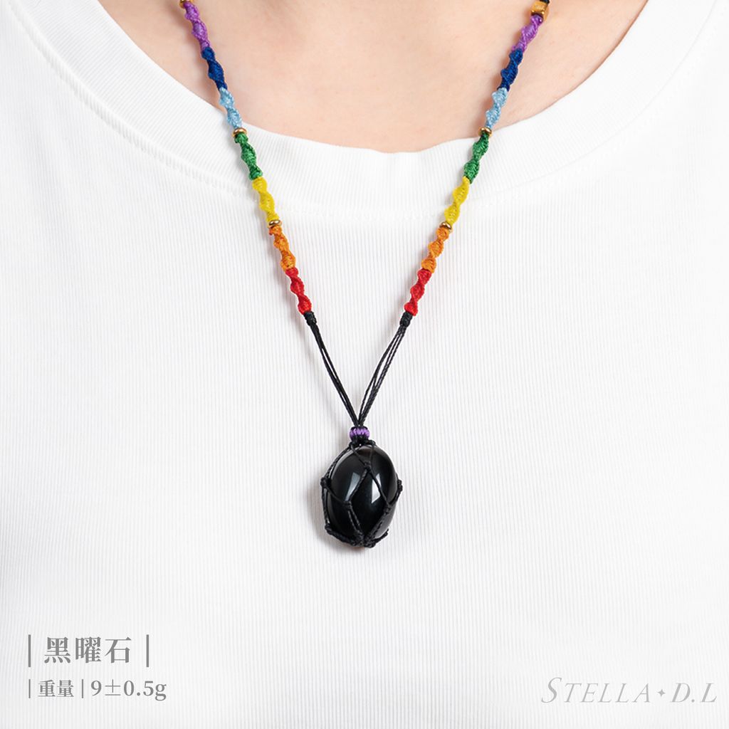D25008-脈輪DNA蠟線項鏈_產品照-黑曜石