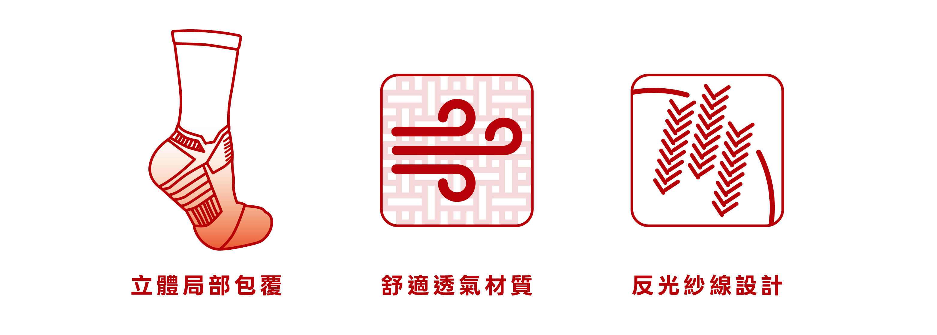 運動襪特點向量圖