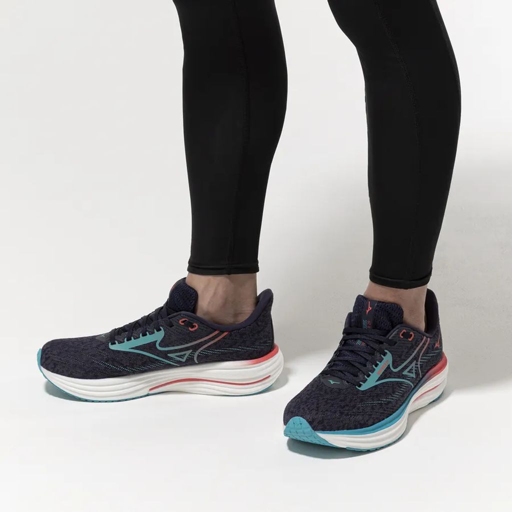 Mizuno Wave RIder 29 2E - Odyssey Gray:Capri Breeze:Caly 7
