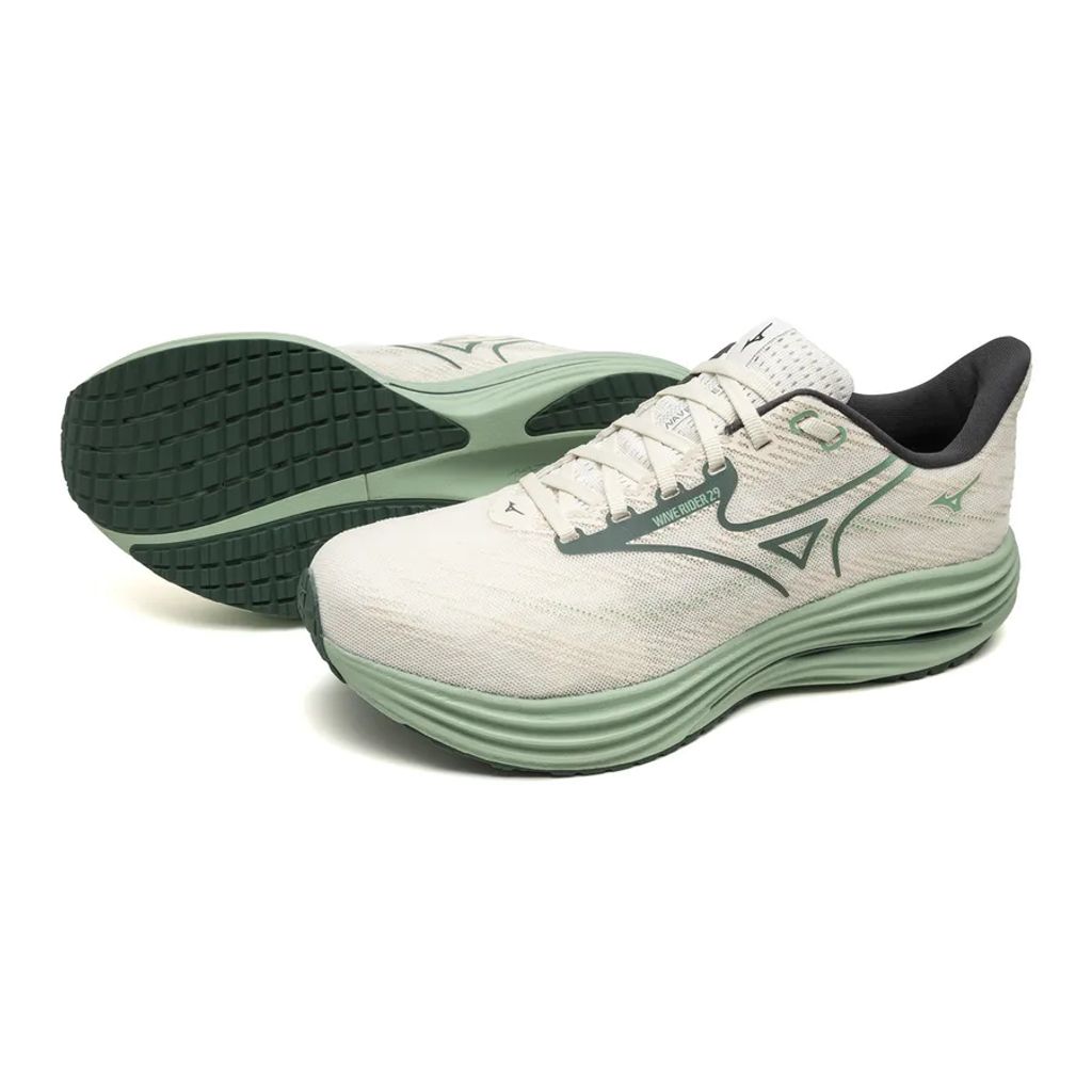 Mizuno Wave Rider 29 2E - White:Bistro Green:Creme de Me 3