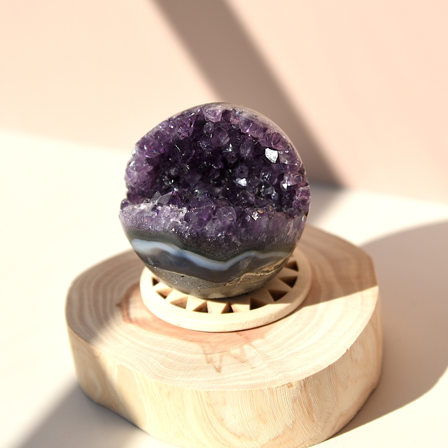 紫水晶開口笑擺件– Momo Starry 暮之晶