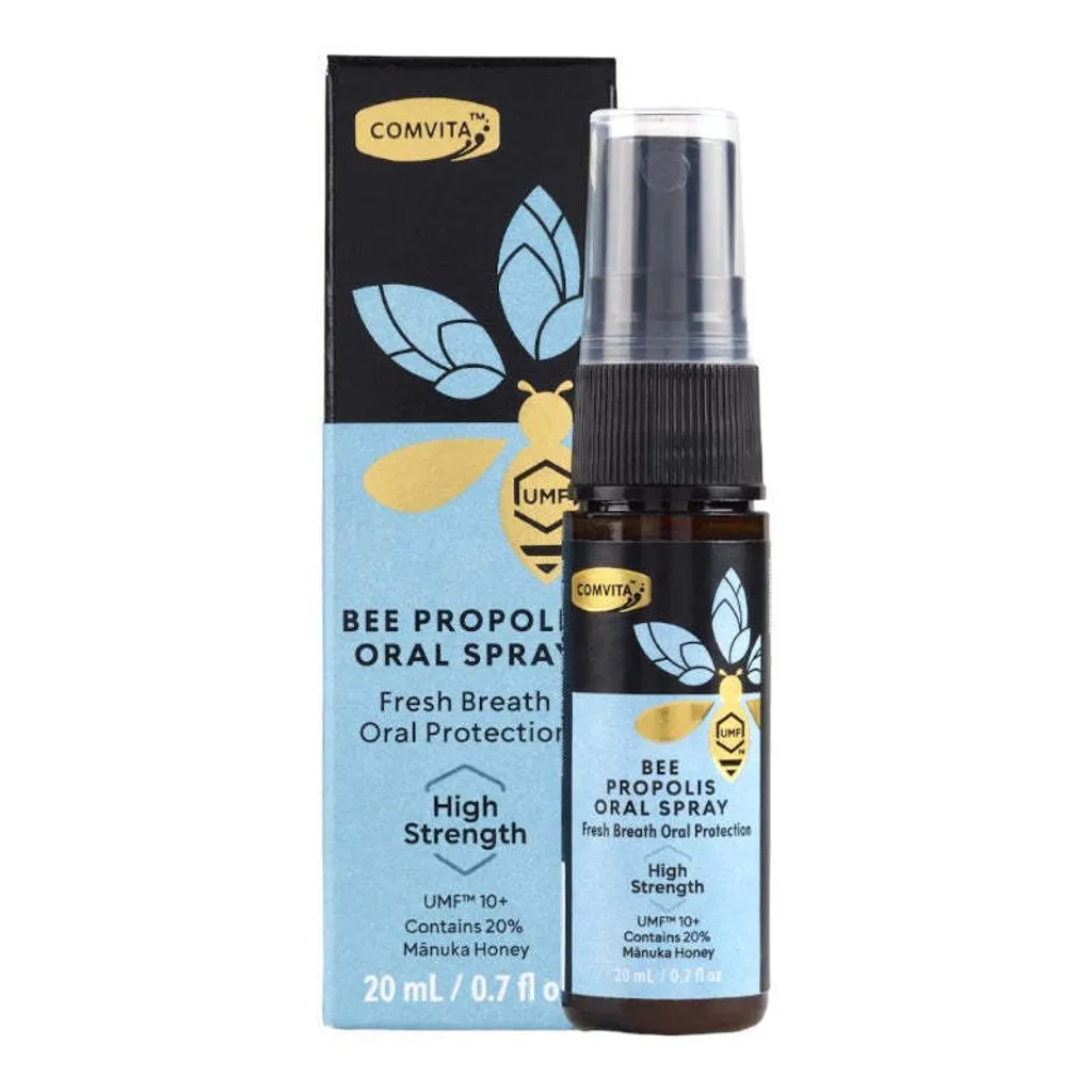 Comvita Propolis Oral Spray 高強度天然蜂膠噴霧，雙倍強效配方，支持口腔與喉嚨健康，舒緩不適