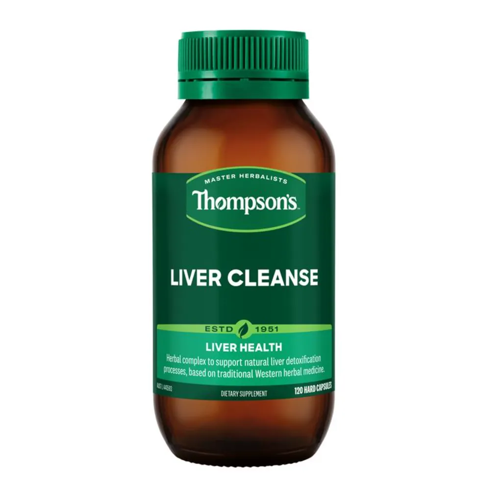 Thompson's Liver Cleanse 湯普森草本清肝片，結合水飛薊、五味子、朝鮮薊等草本成分，促進肝臟排毒與健康，適合素食者