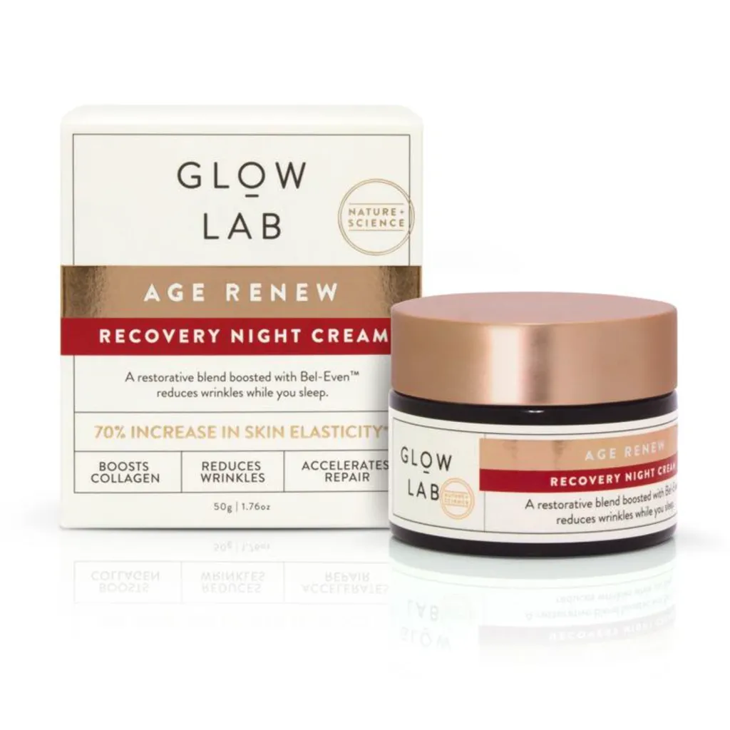 Glow Lab Age Renew Recovery Night Cream 紐西蘭抗老修復晚霜 50g，富含 Bel-Even 與胜肽，夜間修護並增強肌膚彈性