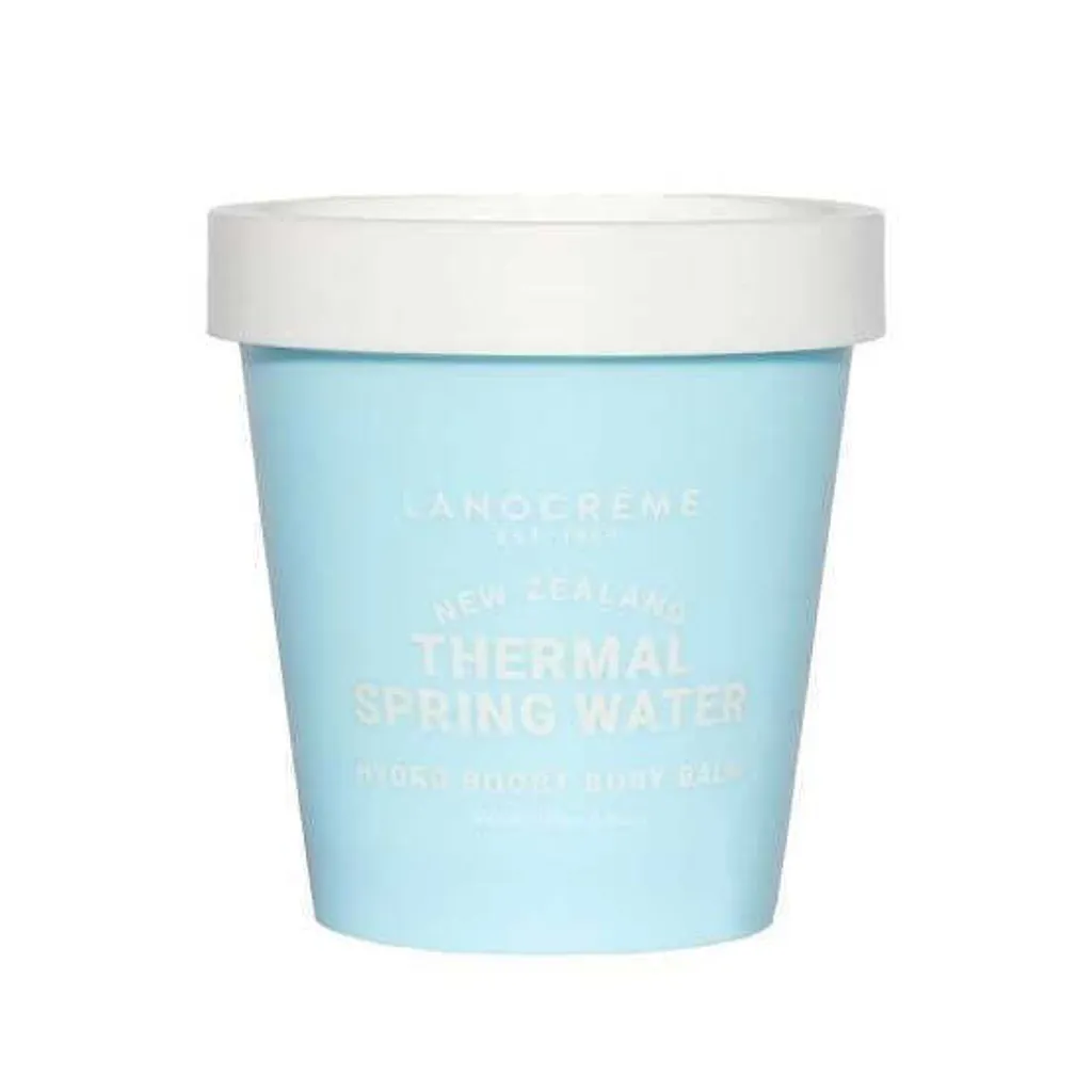Lanocreme 溫泉水保濕潤膚膏 195g，含漢默溫泉水、透明質酸與乳木果油，深層補水，鎖水滋養，提升肌膚柔嫩度。