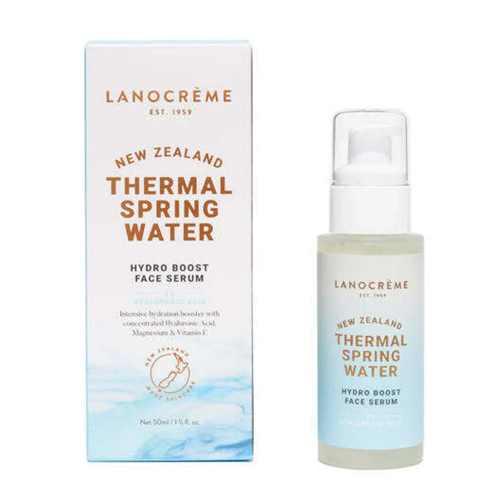 Lanocreme 溫泉水保濕精華 50ml，紐西蘭溫泉水與透明質酸配方，深層補水，修護肌膚屏障。