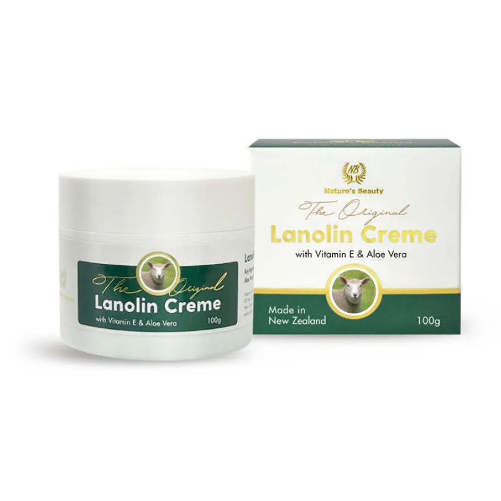Nature's Beauty Lanolin Creme 羊毛脂霜，富含羊毛脂、蘆薈與維生素 E，能深層保濕、修復乾燥肌膚，快速吸收不黏膩，適合日常護膚與寒冷天氣下的保養