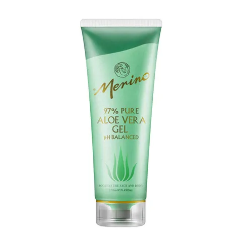 Merino Aloe Vera Gel 97% 純蘆薈凝膠，高濃度蘆薈萃取，提供深層補水、舒緩鎮靜、曬後修護，適合所有膚質使用