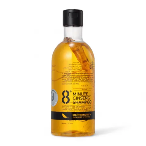 Jema Rose 8+ Minute 紐西蘭人蔘滋養洗髮精，蘊含人參與山茶籽油，強健髮根並深層滋潤頭皮，使秀髮更柔順光澤。