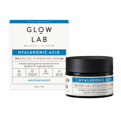 Glow Lab Water Gel Hydrating Cream 紐西蘭玻尿酸補水保濕霜 50g，輕盈無油配方，含玻尿酸與蘆薈，深層補水並鎖水