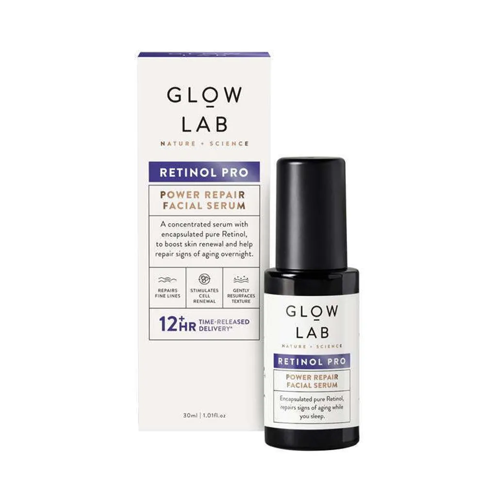 Glow Lab Retinol Pro Power Repair Serum A醇修復精華液 30ml，含 3% 封裝純視黃醇，溫和長效改善細紋與膚色不均