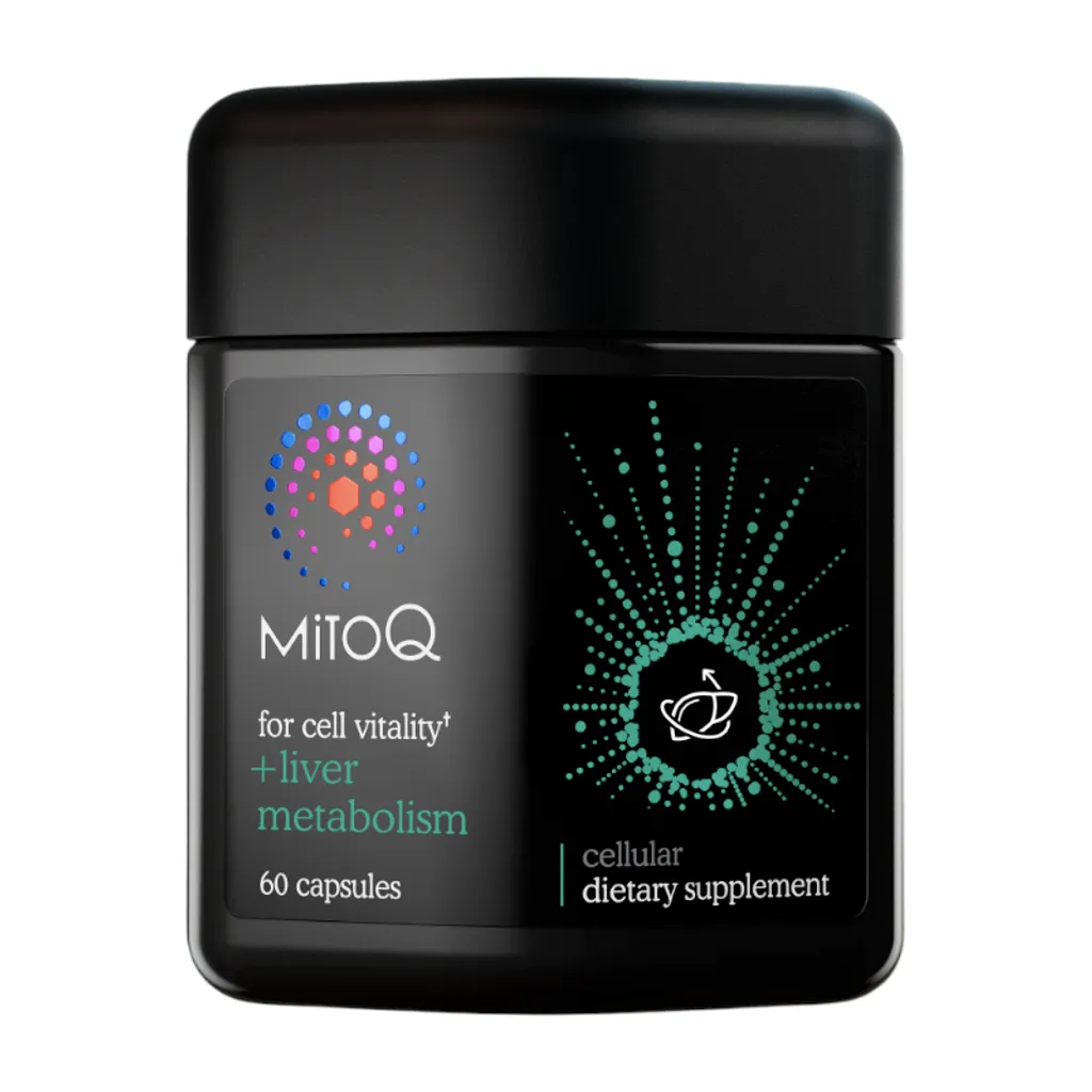 MitoQ +Liver Metabolism 肝臟代謝膠囊，結合 MitoQ® 粒線體抗氧化技術，幫助促進肝臟健康與自然排毒。