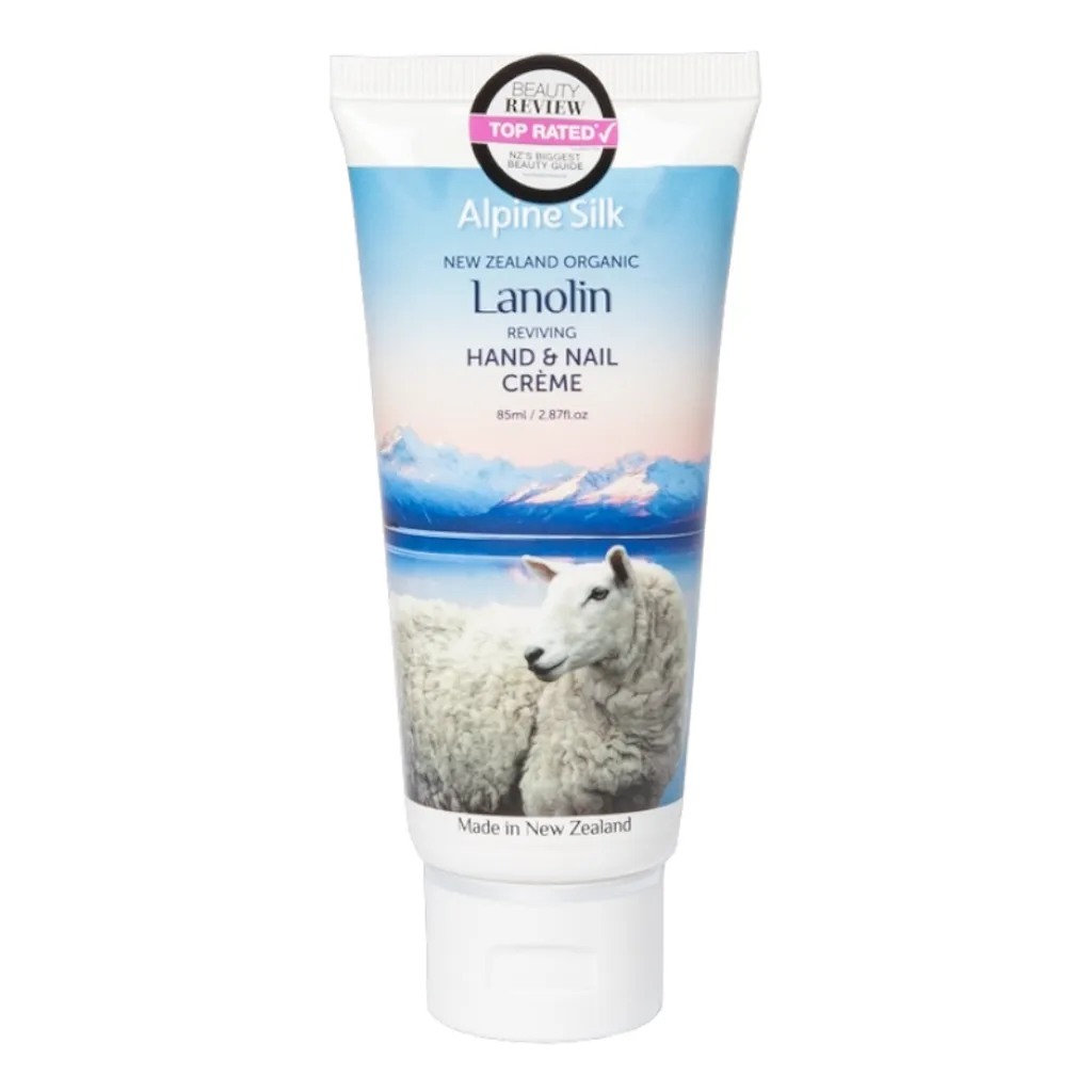 Alpine Silk Organic Lanolin Hand & Nail Cream 紐西蘭有機羊毛脂護手護甲霜 85ml，滋潤雙手並強化指甲，富含羊毛脂、維生素 E 與角蛋白，打造健康水潤雙手