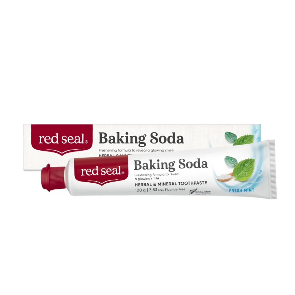 Red Seal Baking Soda Toothpaste 紐西蘭紅印小蘇打牙膏，含小蘇打、薄荷油與尤加利葉油，幫助牙齒潔白與清新口氣
