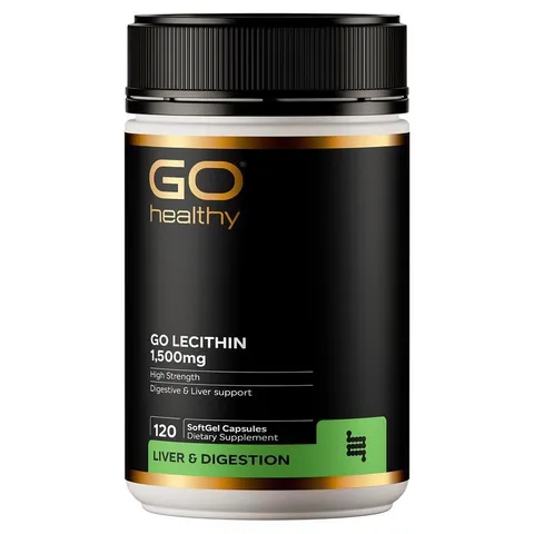 Go Healthy Lecithin 卵磷脂膠囊，1500mg 高濃度大豆萃取，支持肝臟健康、心血管與神經系統，120 粒裝