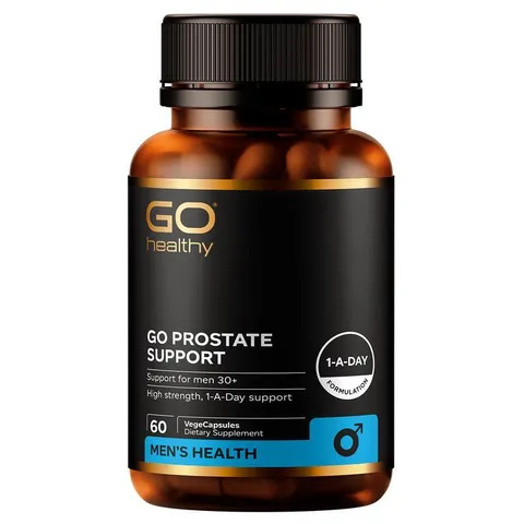 Go Healthy 男性前列腺保護膠囊，高濃度鋸棕櫚、南瓜籽與番茄紅素，支持前列腺健康與正常尿流，純素配方適合日常補充